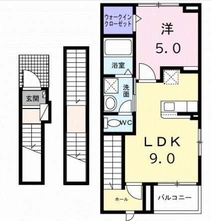 プラン デ エピ(1LDK/3階)の間取り写真