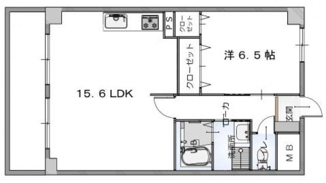 エスペランサ大町(1LDK/3階)の間取り写真