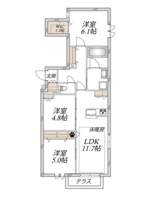 LEA MAISON(3LDK/1階)の間取り写真
