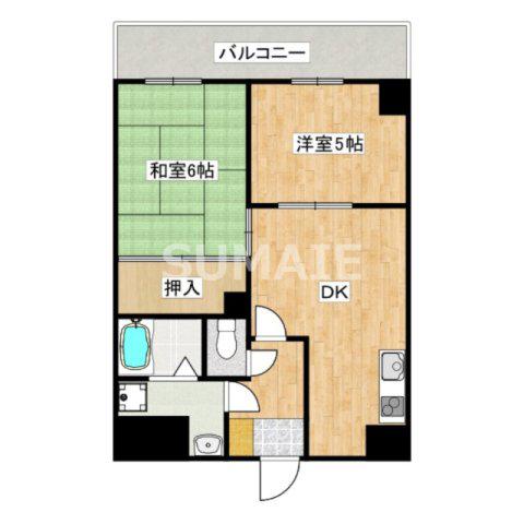 仙ノ倉ハイツ(2DK/4階)の間取り写真