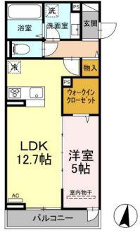 ベルフィーユII(1LDK/2階)の間取り写真
