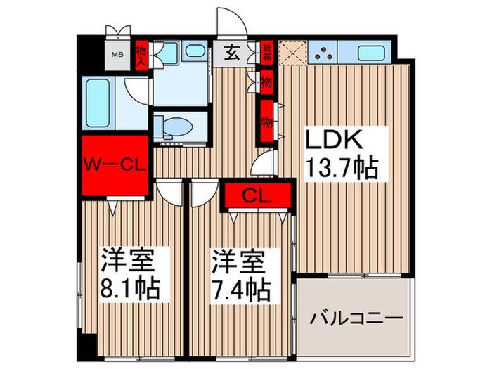 JR京浜東北線 浦和駅 徒歩13分 3階建 築20年(2LDK/3階)の間取り写真