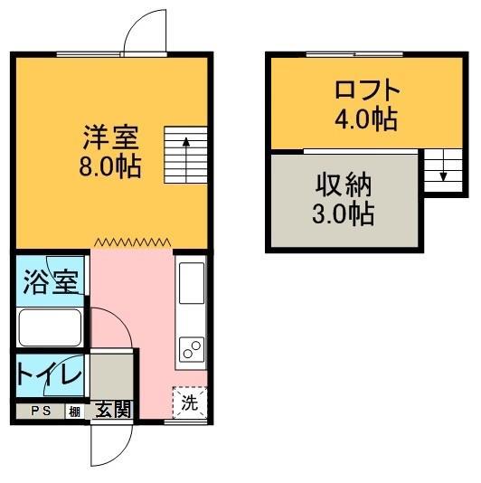 コーポアブアブ(1K/2階)の間取り写真