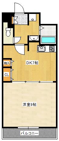 プロヴァンス(1DK/2階)の間取り写真