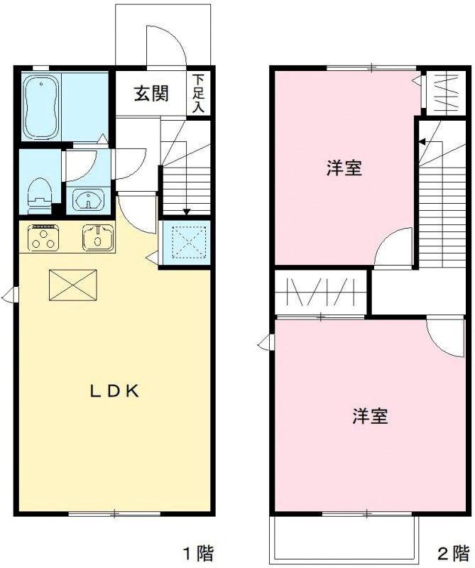 クアトロ千歳台(2LDK/2階)の間取り写真
