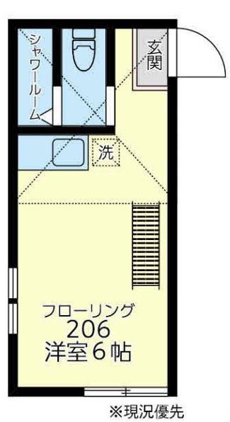 MAHALO横浜(ワンルーム/2階)の間取り写真
