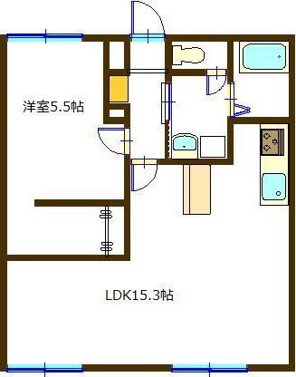 ハイツ前田(1LDK/2階)の間取り写真