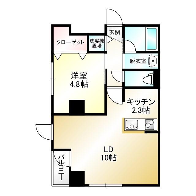 スティーブンジェラードハウス(1LDK/2階)の間取り写真