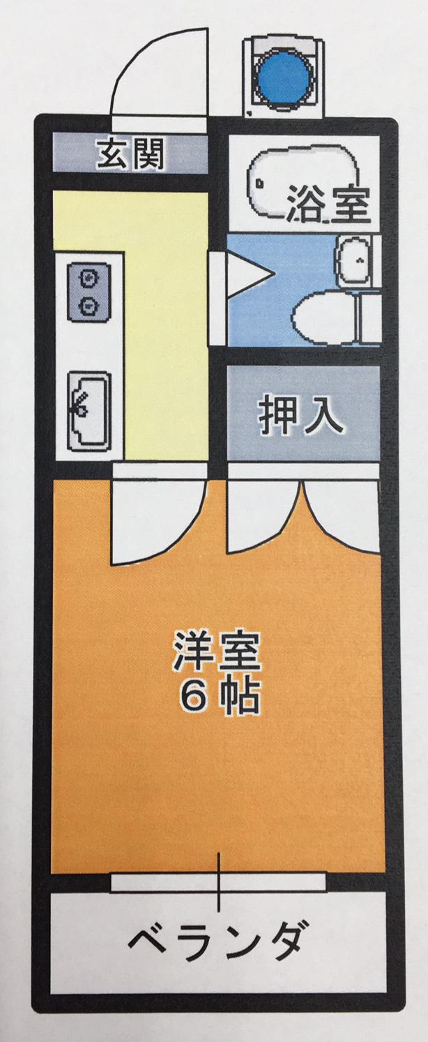 学園ハイツA棟(1K/1階)の間取り写真