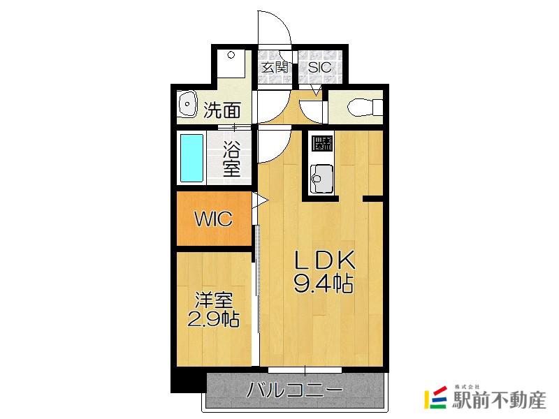 エンクレスト天神LARK(1LDK/8階)の間取り写真