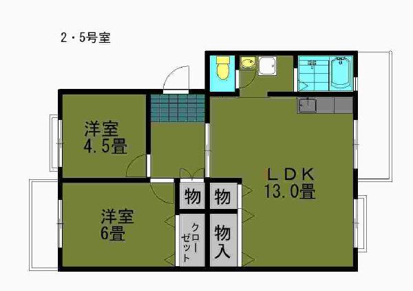 パストラル板倉A(2LDK/1階)の間取り写真