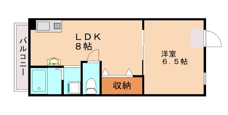 ギャラン光貞(1LDK/2階)の間取り写真