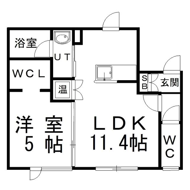RECLAIM(1LDK/1階)の間取り写真