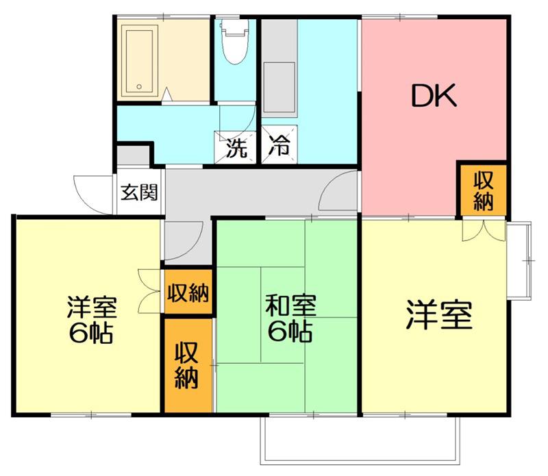 コンフォート(3DK/2階)の間取り写真