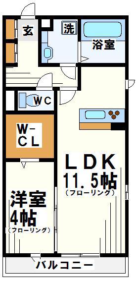 セレニティーステージ(1LDK/2階)の間取り写真