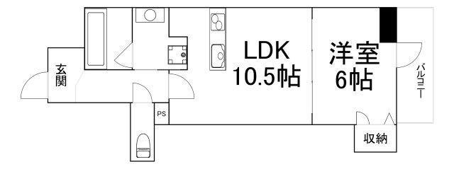 リアライズ天満橋(1LDK/2階)の間取り写真