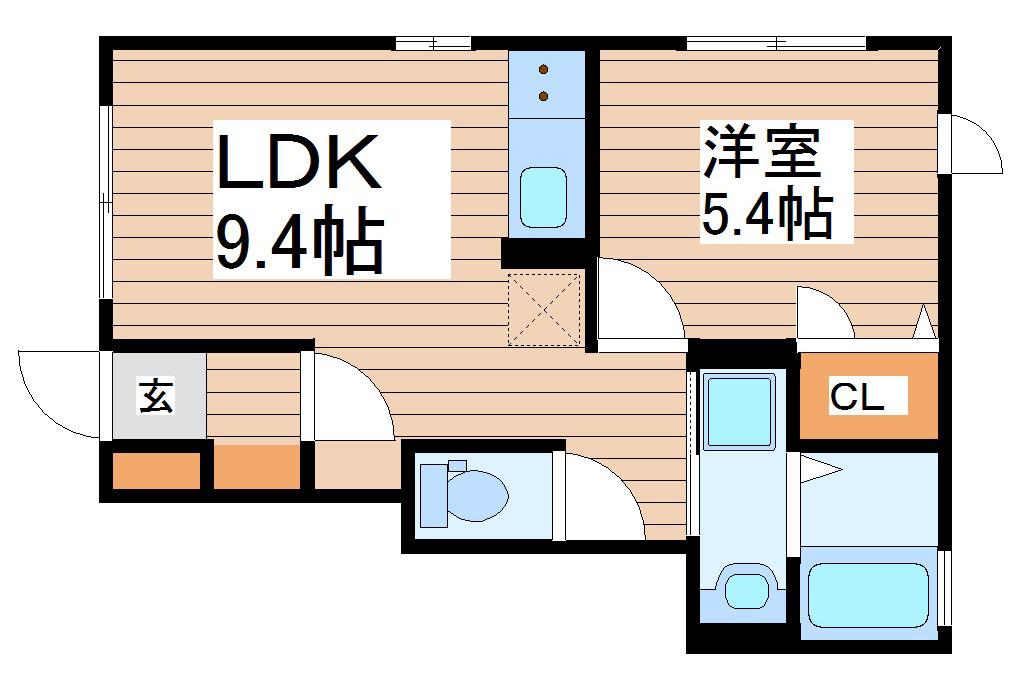 コンフォール東照宮(1LDK/1階)の間取り写真