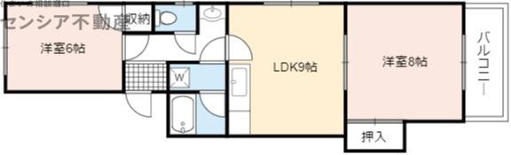 ラフォーレ諏訪II(2LDK/2階)の間取り写真