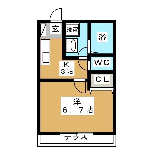 シュールメゾン戸塚(1K/1階)の間取り写真
