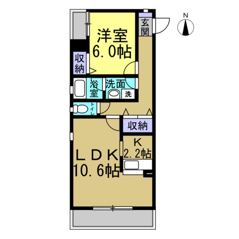 メイプル青山A(1LDK/1階)の間取り写真