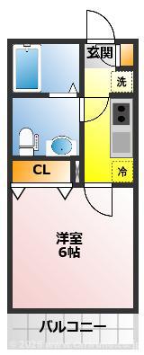 パル川越(1K/3階)の間取り写真