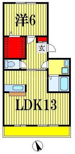 グランピア春日(1LDK/1階)の間取り写真