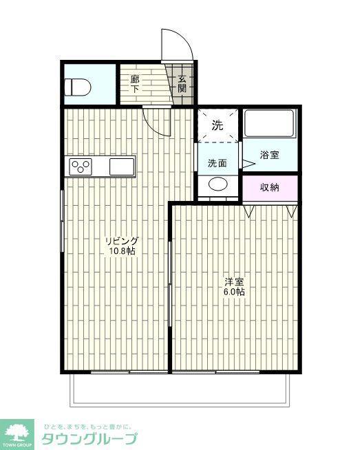 CASA BIANCA(1LDK/2階)の間取り写真