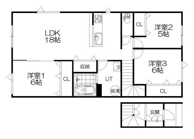 LONG HILLS A(3LDK/2階)の間取り写真