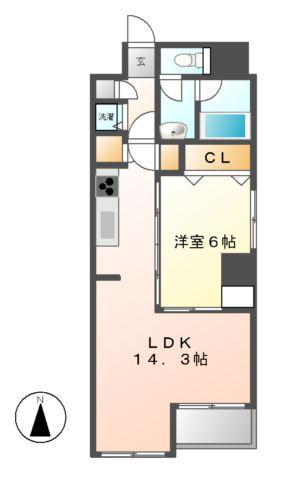 アモン フォンテーヌ(1LDK/7階)の間取り写真