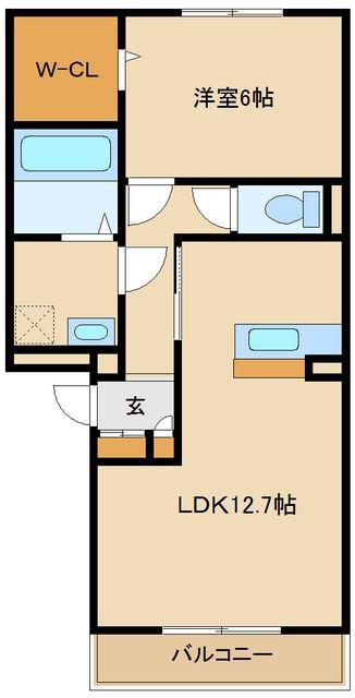 カンブリアガーデン(1LDK/2階)の間取り写真