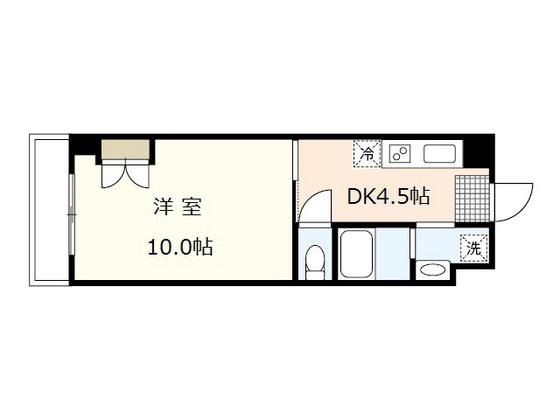 マスヒロビル(1DK/3階)の間取り写真