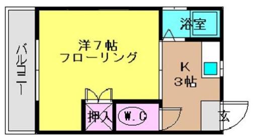 インペリア井尻(1K/1階)の間取り写真