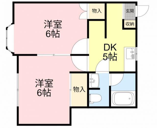 グリーンハイツ豊栄NO2(2DK/2階)の間取り写真