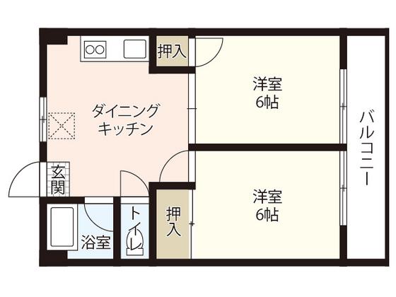 江島マンション(2DK/3階)の間取り写真