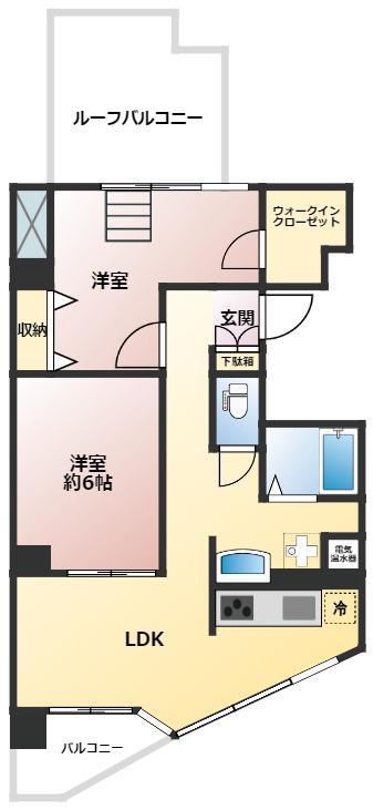 セゾン立野(2LDK/3階)の間取り写真