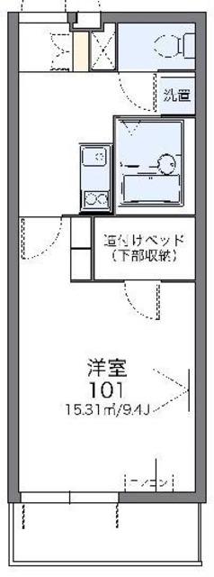 レオパレスグリーンパイン松本(1K/1階)の間取り写真