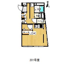 鈴木コーポ(ワンルーム/2階)の間取り写真