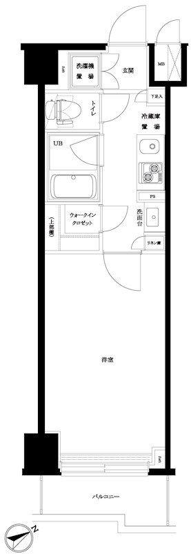 ルーブル南馬込参番館(1K/8階)の間取り写真