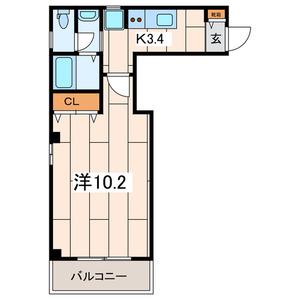 ディアコート戸部(1K/3階)の間取り写真