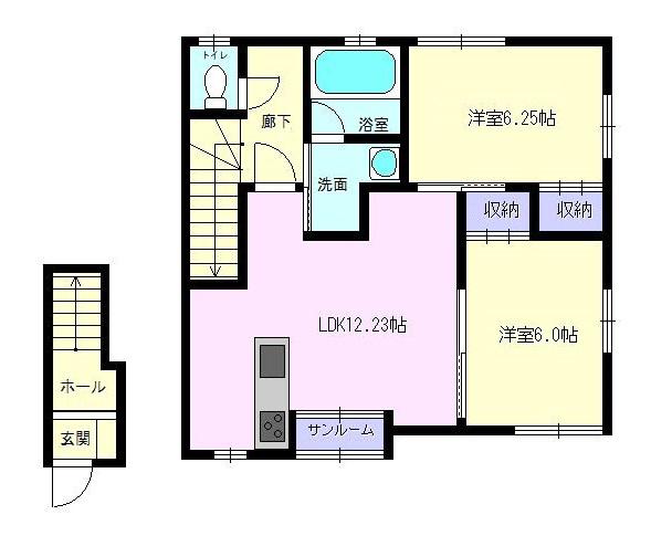 CREST COURT(2LDK/2階)の間取り写真