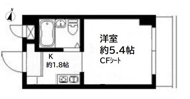 カレッジハイツ稲毛(1K/3階)の間取り写真