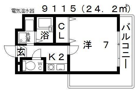 七神国府ビル(1K/7階)の間取り写真
