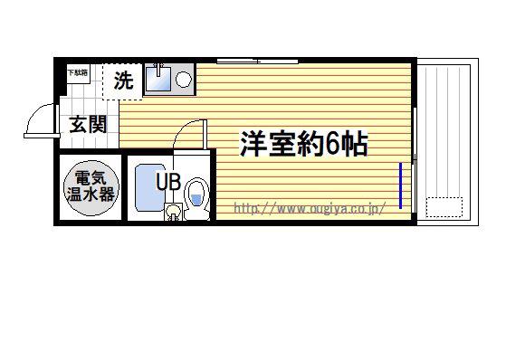 巣鴨陽光ハイツ(ワンルーム/3階)の間取り写真
