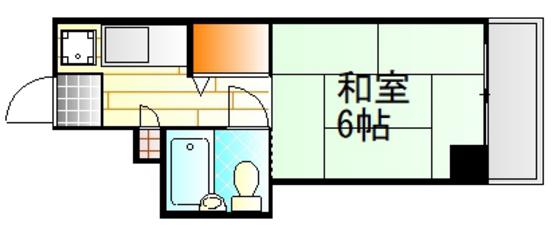 手島ビル(1K/2階)の間取り写真