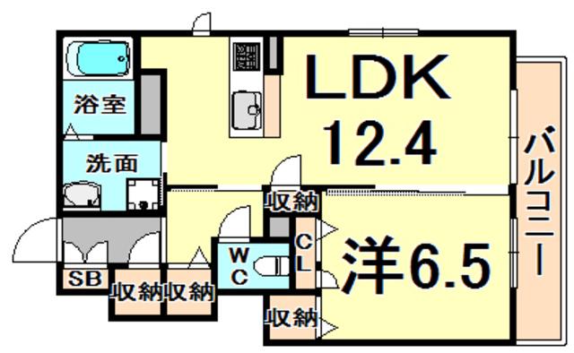 SHA MAISON PINO(1LDK/3階)の間取り写真