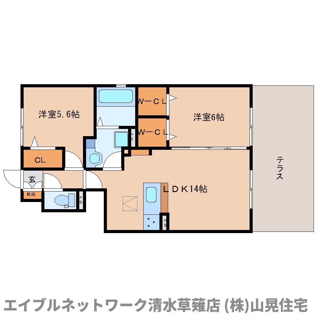 メゾンシャルマン(2LDK/1階)の間取り写真