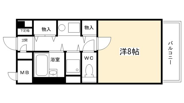 APRICITY西宮(1K/2階)の間取り写真
