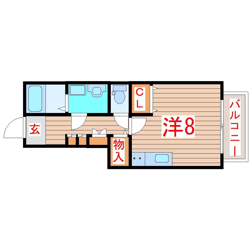 WELL-ONE宮千代(ワンルーム/1階)の間取り写真