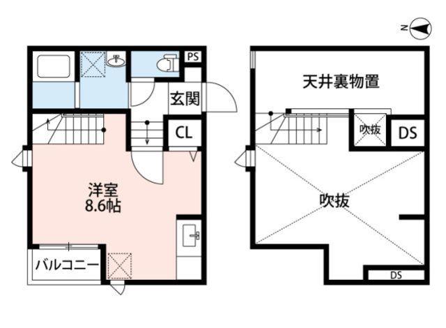 AFFITTO竹下(ワンルーム/1階)の間取り写真