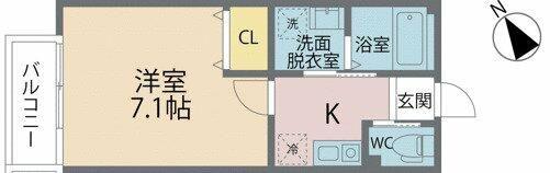 プルミエール(1K/3階)の間取り写真